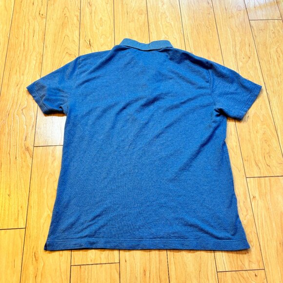 Luciano Barbera Cotton 1/4 Zip Collared Polo Shirt Blue Italy Men's Size Large - Picture 2 of 7